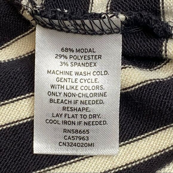 Caslon black and white striped 3/4 sleeve tunic top size L - Picture 10 of 14